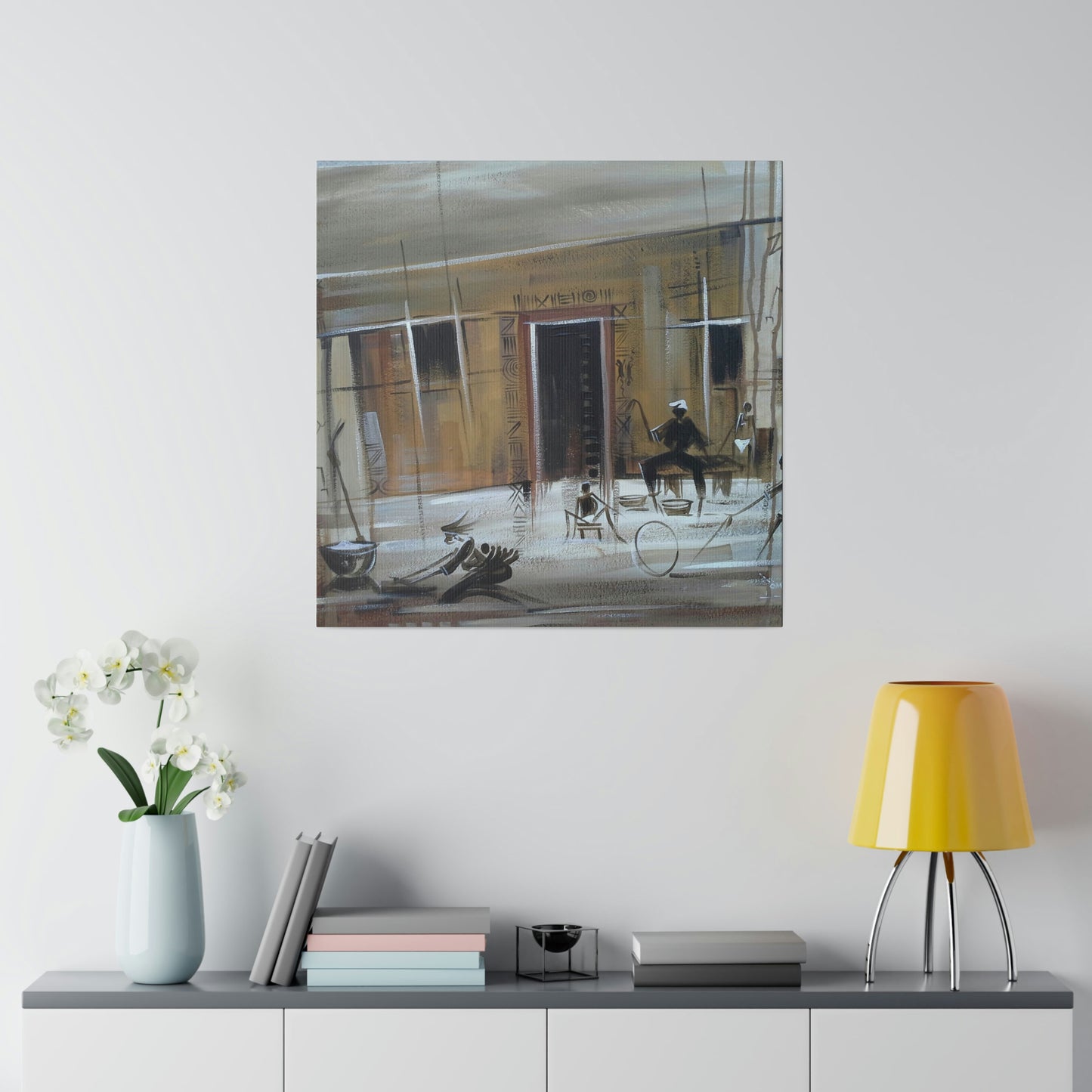 "African Family House Setting" Limited edition Print