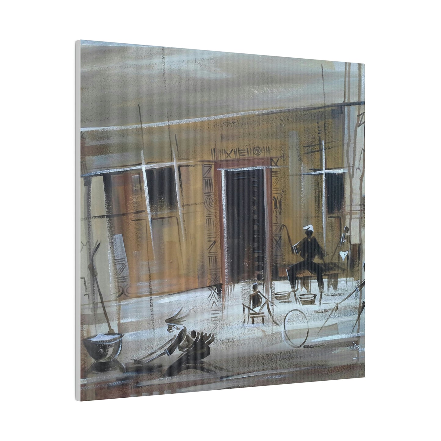 "African Family House Setting" Limited edition Print