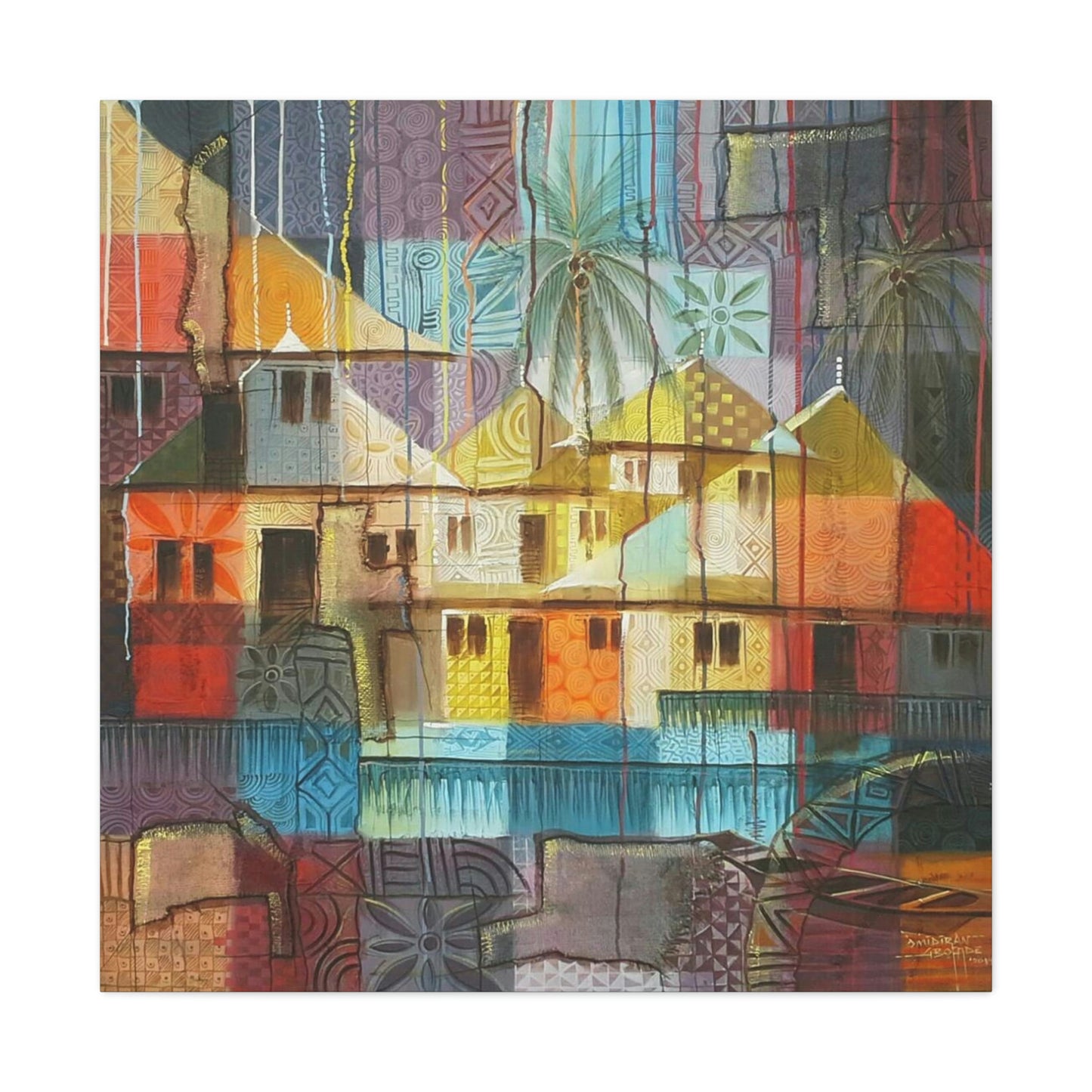 Colourful Village Setting Limited Edition Print