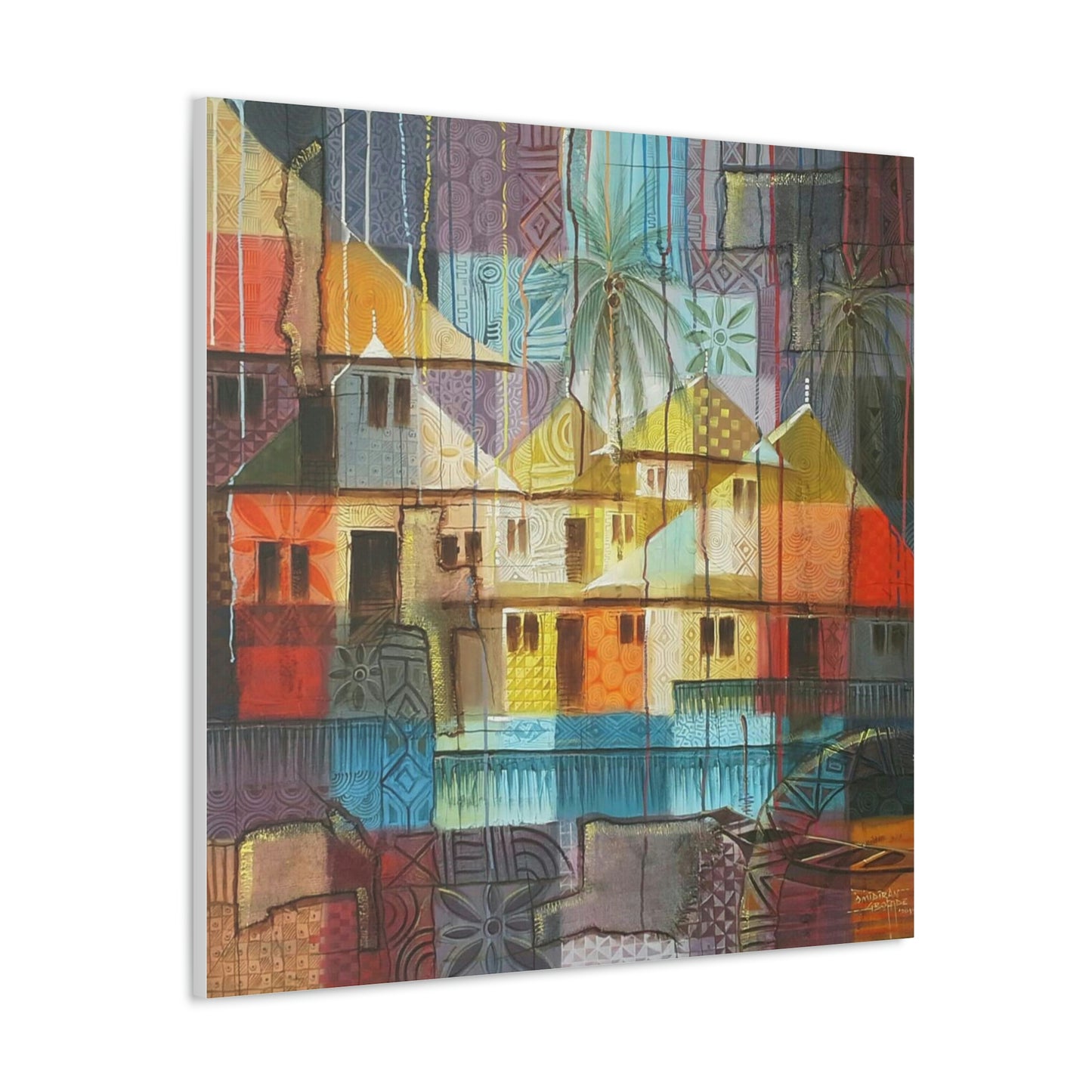 Colourful Village Setting Limited Edition Print