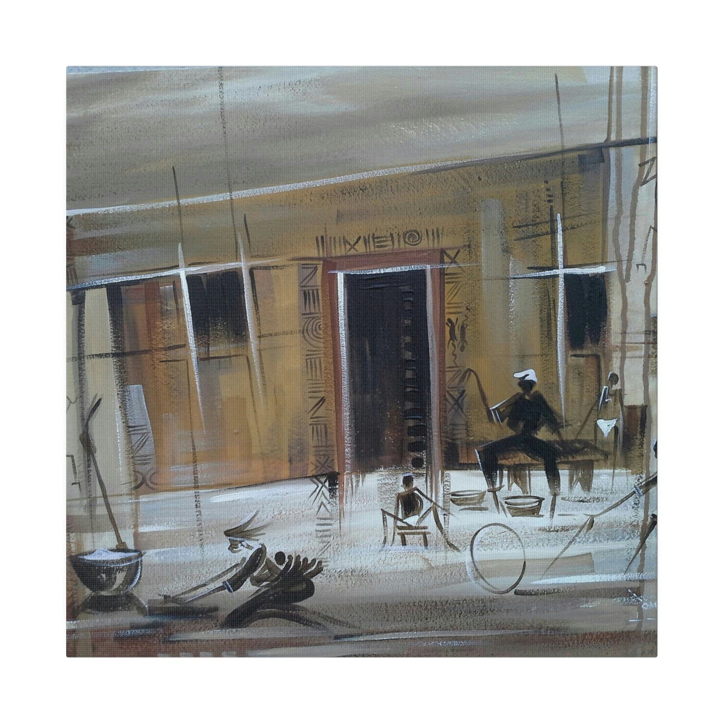 "African Family House Setting" Limited edition Print