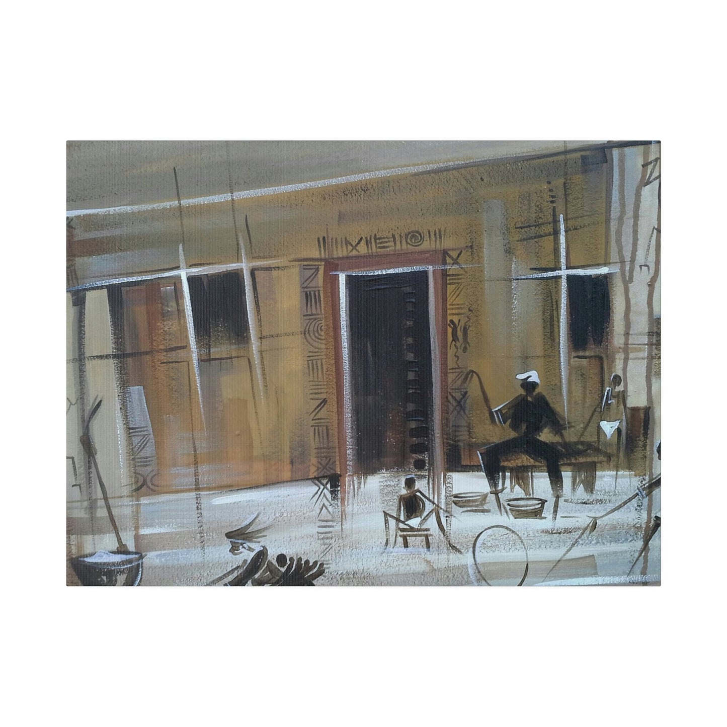 "African Family House Setting" Limited edition Print