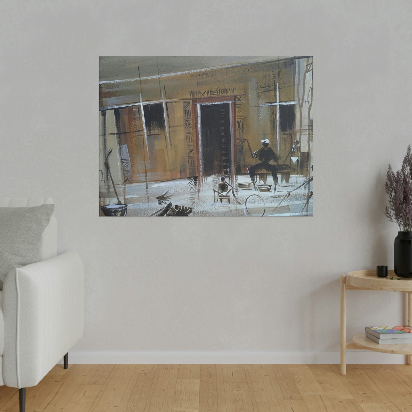 "African Family House Setting" Limited edition Print