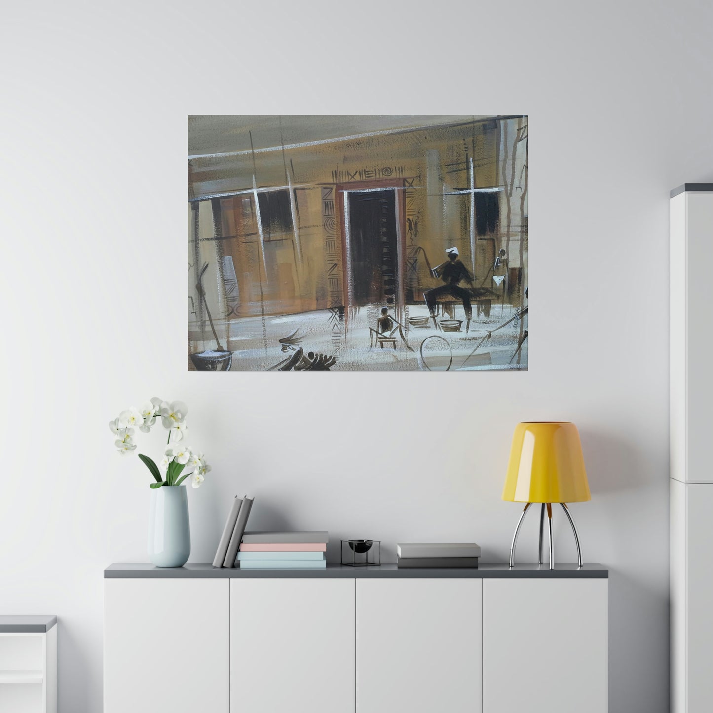 "African Family House Setting" Limited edition Print